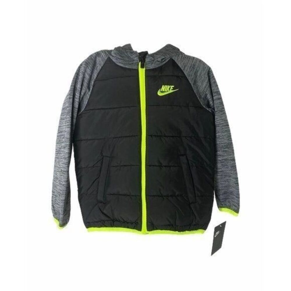 Nike Boy's Size 2T Jacket Grey and Black Therma Fleece Long Sleeve Full Zip